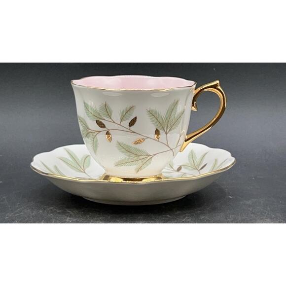 Royal Albert Braemar Bone China Tea Cup & Saucer Set of 6 Pink Gold Pinecone - Picture 2 of 16